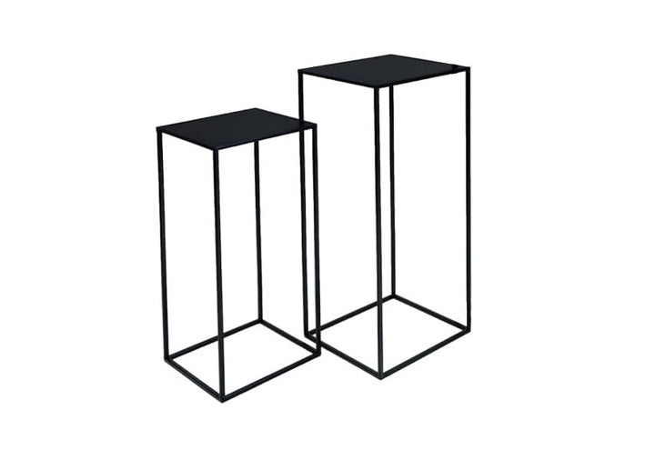 PrimoLiving 2er Set Metall Blumenhocker/Beistelltisch 77792 eckig schwarz Gr. S+M 2er Set: S+M, 2er