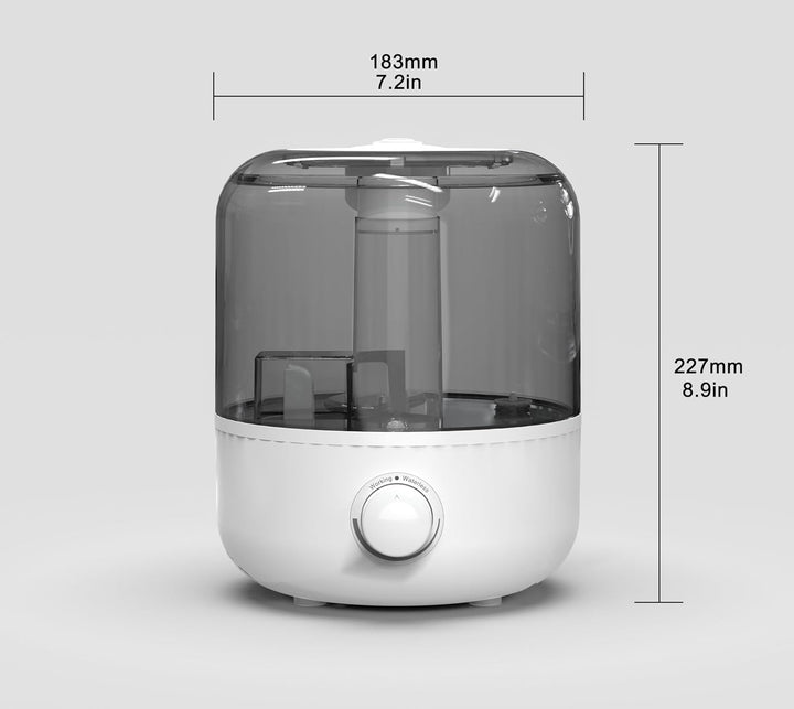 3L Grosse Top-Fill-Luftbefeuchter für Schlafzimmer, Nebel-Luftbefeuchter mit 360°-Doppeldüsen, Wasse