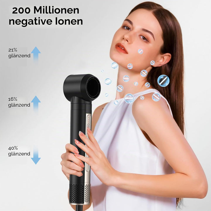 Airstyler 6 in 1 Hairstyler, 1400w Ionen Föhn, 110000 U/Min Multifunktionaler Lockenstab Automatisch