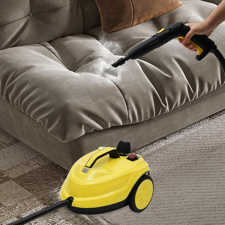 2000W Dampfreiniger, 1.7L Mehrzweck Handdampfreiniger mit 360° Drehbare Bürste, steam cleaner für Re