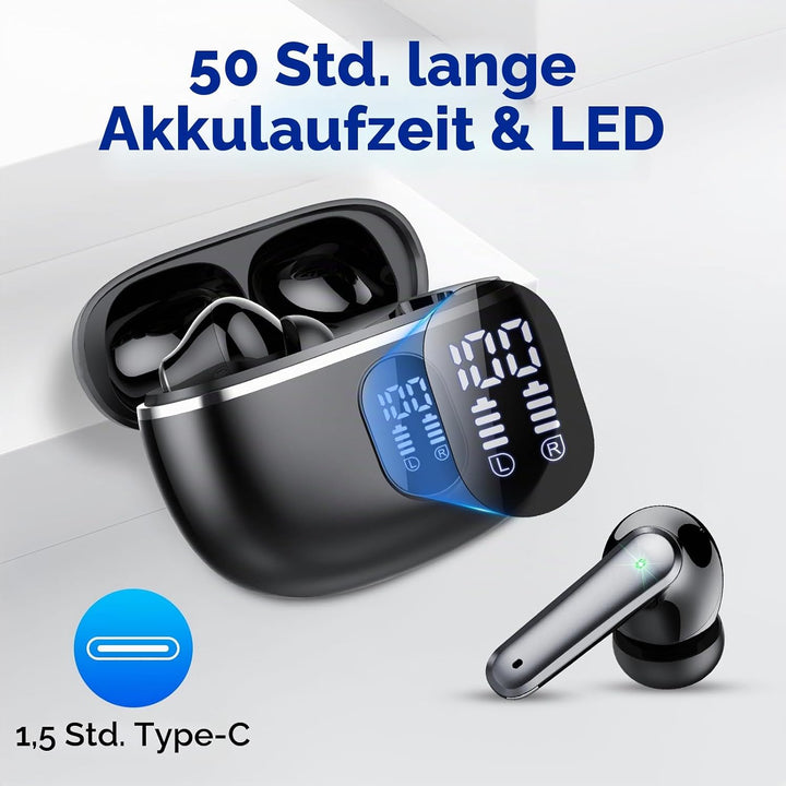 2026 Kopfhörer Kabellos Bluetooth 5.4, Bluetooth Kopfhörer Sport HiFi Stereo, In Ear Kopfhörer mit 4