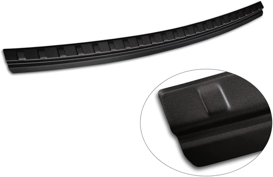 Avisa Matt-schwarz Edelstahl Heckstossstangenschutz kompatibel mit Jeep Compass 2017- 'Ribs'