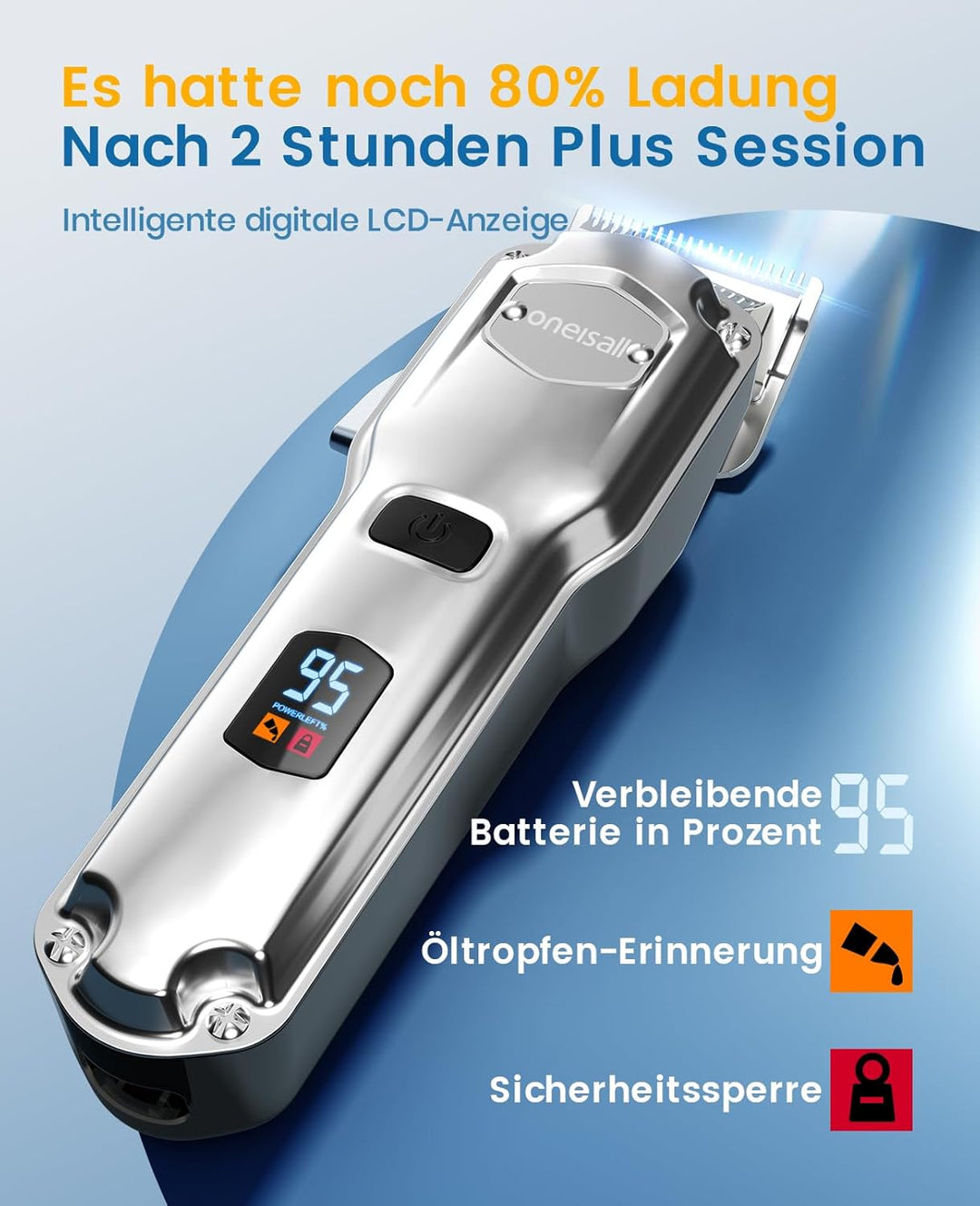 oneisall Hundeschermaschine Dickes Fell IPX6 Wasserdichtes Schermaschine Hund langhaar für Grosser H