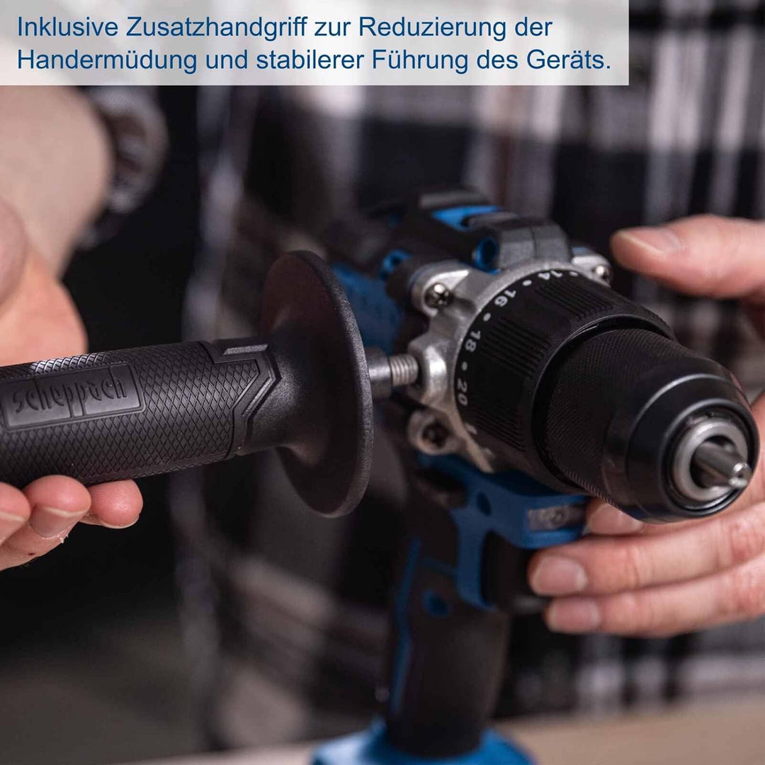 Scheppach Akku Schlagbohrschrauber BC-CD70SC-X mit starken 70Nm Drehmoment | Schlagzahl 1800-27000bp