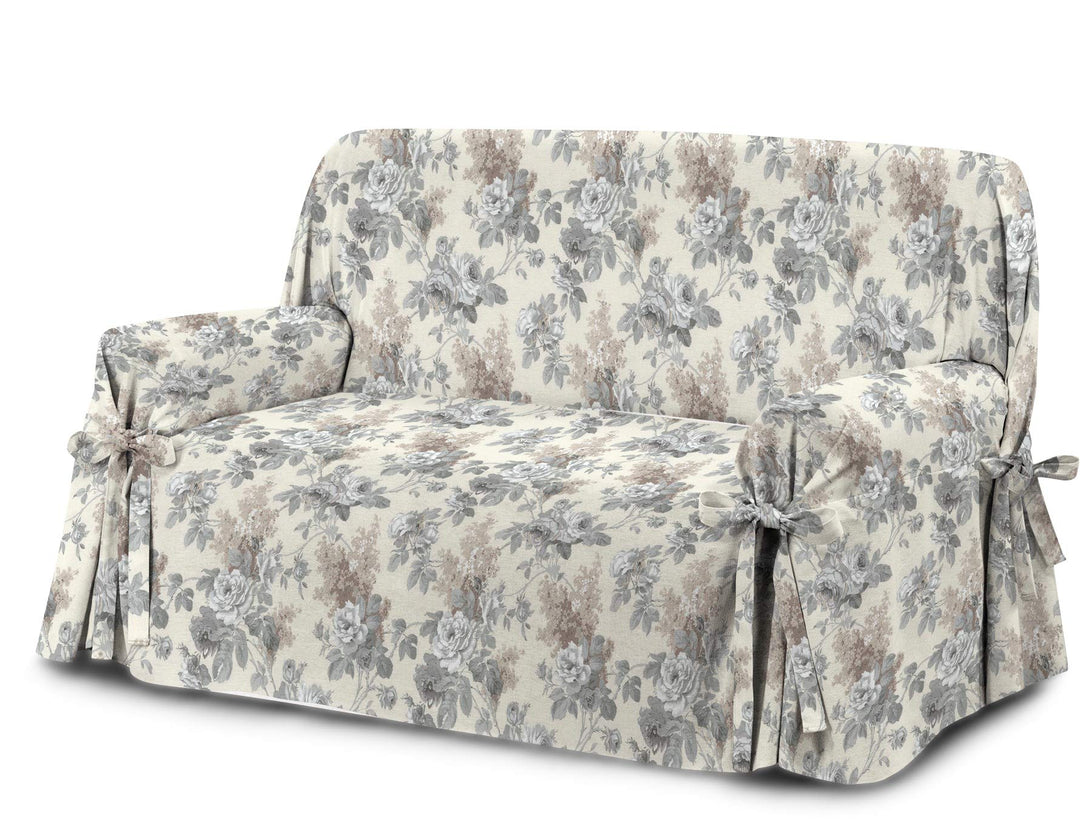 HomeLife Sofabezug Beige & Couch Überzug | weicher Sessel & Sofa Überzug & Sofaüberwurf Decke Blumen