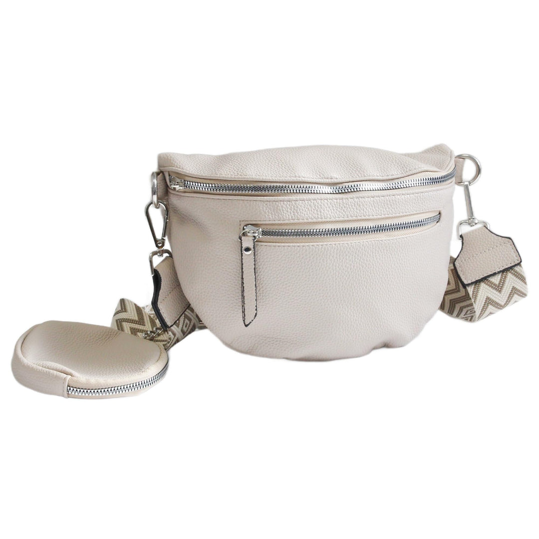 irisaa Umhängetasche Damen Crossbody Bag, 3 in 1 Schultertasche, Bauchtasche mit Reissverschluss und