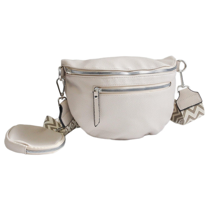 irisaa Umhängetasche Damen Crossbody Bag, 3 in 1 Schultertasche, Bauchtasche mit Reissverschluss und
