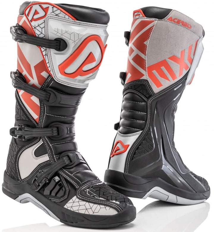 Acerbis Mens Stivale X-Team Blu/Bianco T.46 Motorcycle Boot 43 EU Schwarz Grau, 43 EU Schwarz Grau