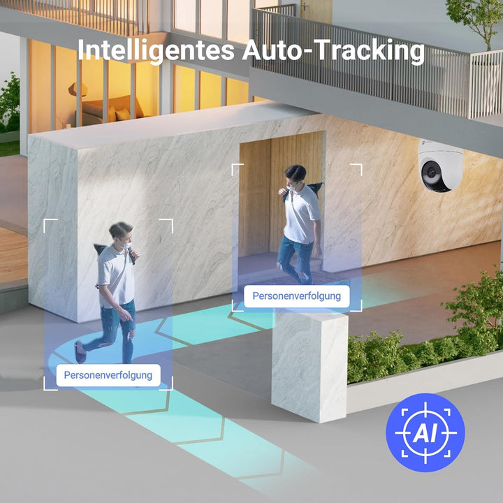 EZVIZ 4MP PTZ Überwachungskamera Aussen Akku, Kabellose WLAN-Aussenkamera, 360° Überwachung, Farbnac