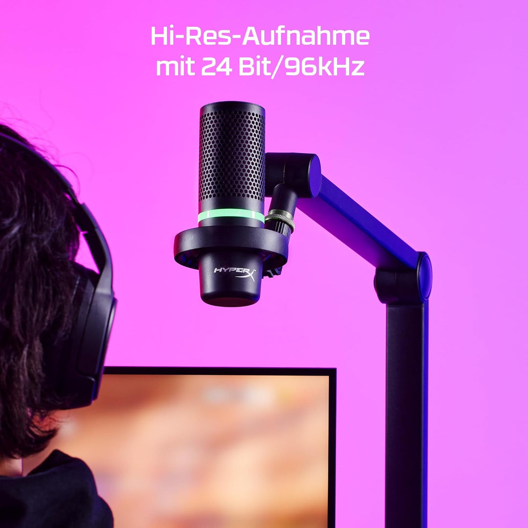 HyperX DuoCast - USB-Kondensatormikrofon - RGB-Beleuchtung, Integrierter Pop-Filter, Flache Mikrofon