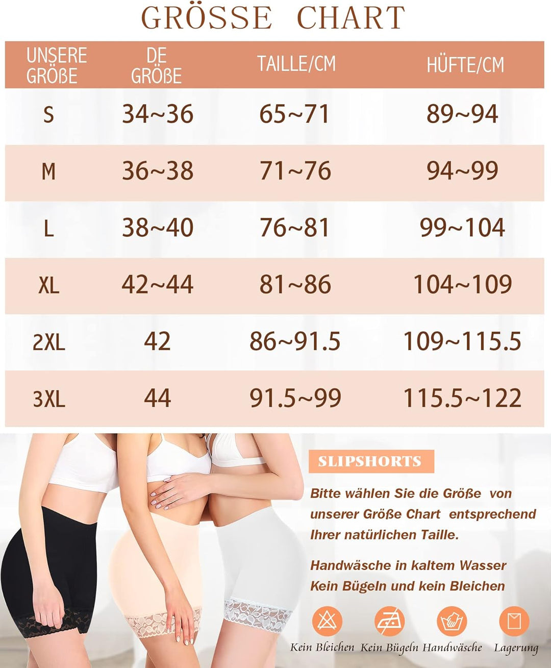 YARRCO Damen Unterhose Spitze Radlerhose Kurz Unter Rock Hosen Anti-Chafing Slipshorts Boxershorts U