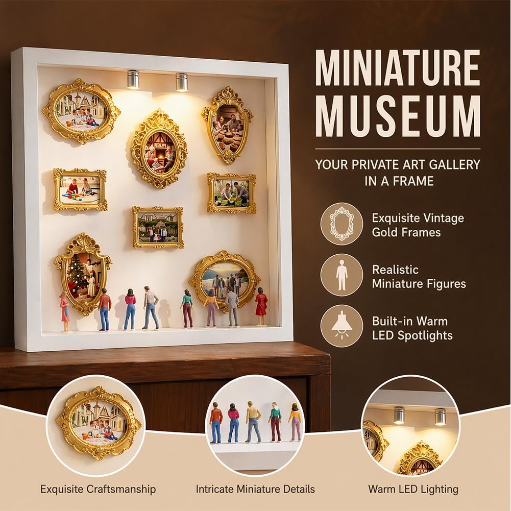 DIY Mini Museum Silhouette Box,Neu Kreatives Erinnerungsdisplay Kit,Minis Vintage Bilderrahmen Mit G