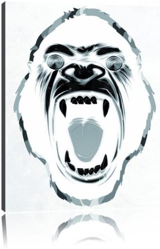 Hypnotic ape negative Leinwandbild Bild auf Leinwand, XXL riesige Bilder fertig gerahmt mit Keilrahm