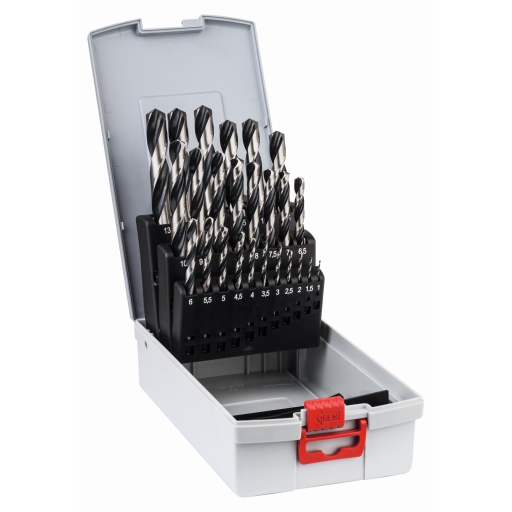 Bosch Accessories 25tlg. HSS Spiralbohrer PointTeQ Set (für Metall, ProBox, Zubehör Bohrschrauber),