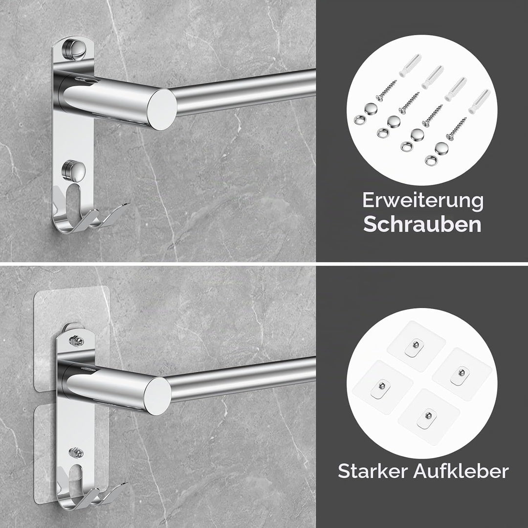 Handtuchhalter Ausziehbar 43-78CM Edelstahl Ohne Bohren Handtuchstange Wand Wandregal Geeignet für B