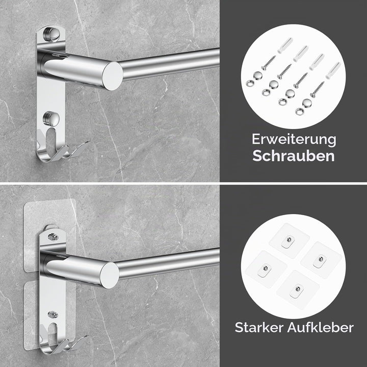 Handtuchhalter Ausziehbar 43-78CM Edelstahl Ohne Bohren Handtuchstange Wand Wandregal Geeignet für B