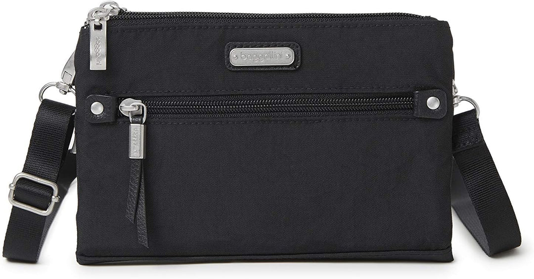 Baggallini Damen New Classic Small Crossbody Bag Subway Umhängetasche klein, Einheitsgrösse Schwarz,