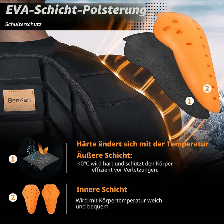 BenKen Ultra Leichter Schutzausrüstung Ski Körper Panzer Rücken Protektor, Aussen- Sports Antikollis