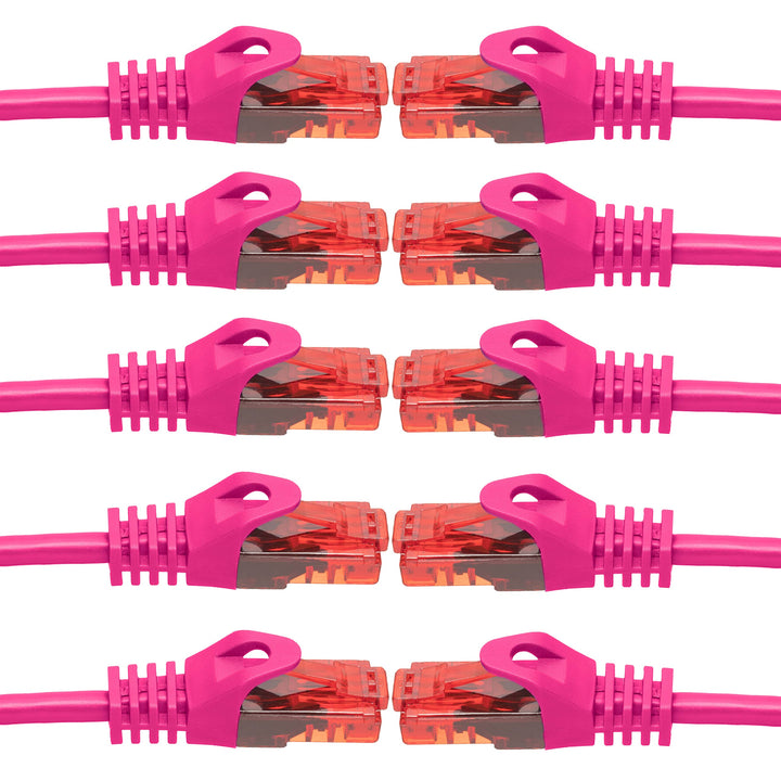 BIGtec - 10 Stück - 10m Gigabit Netzwerkkabel Patchkabel Ethernet LAN DSL Patch Kabel pink (2X RJ-45