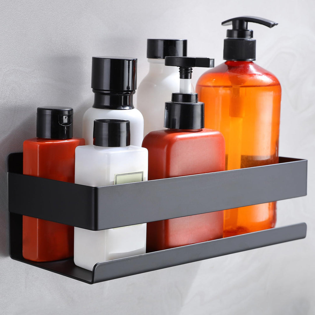 Schwarz Selbstklebender Korb-1 Duschregal Ohne Bohren Edelstahl Duschablage Badregal Shampoo Halteru