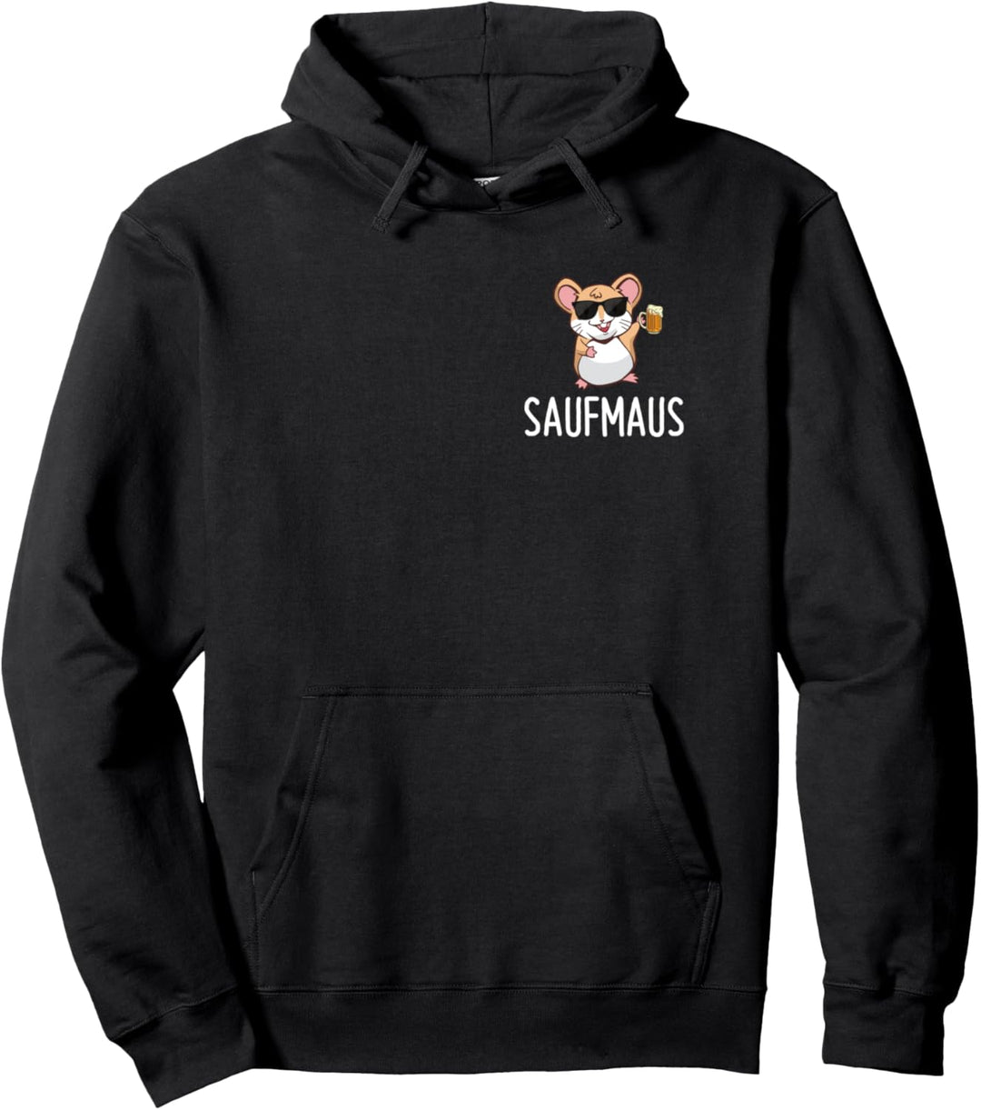 Saufmaus Bier Biertrinker Lustiges Party Saufen Spruch Pullover Hoodie
