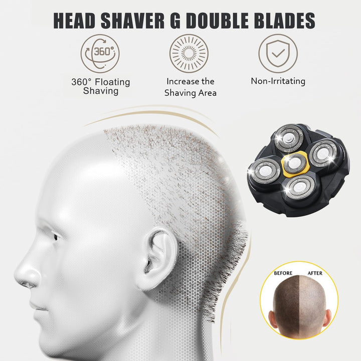 Rasierer Ersatzköpfe Kompatibel mit Microtouch Titanium Kopf Rasierer für kahle Männer (Blau/2PCS),