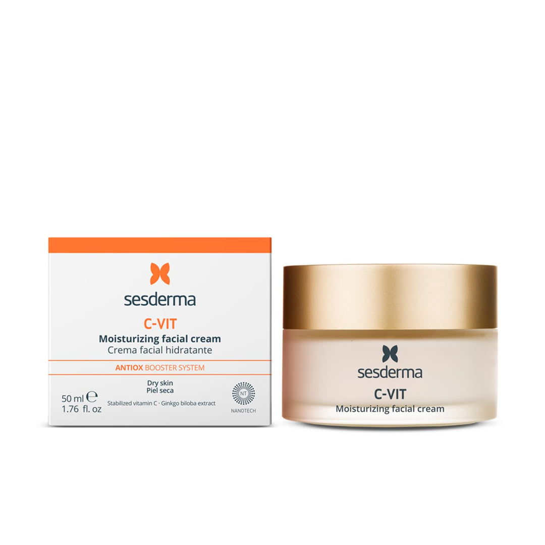 Sesderma | C-Vit Feuchtigkeitsspendende Gesichtscreme | Vitamin C | Hydratisierte und Strahlende Hau