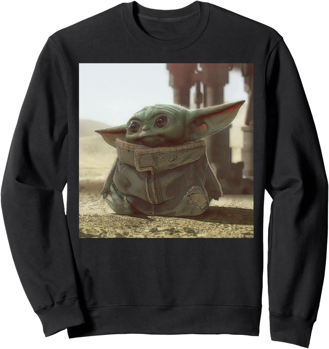 Star Wars The Mandalorian The Child Sitting Portrait Poster Sweatshirt