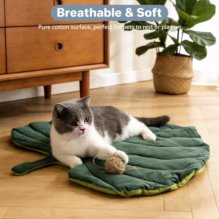 Katzenmatte blattförmig, 63x63cm gemütlich beruhigende Katze Welpen Betten, Maschine waschbar Hausti