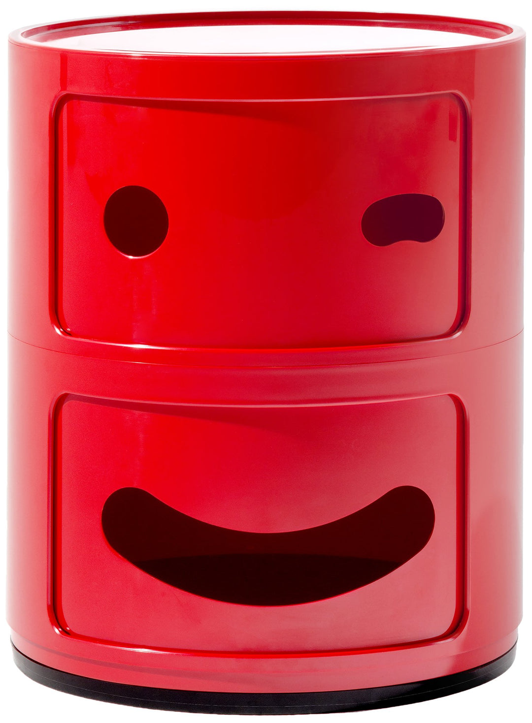Kartell Componibili Container zwinkernd, Kunststoff, Rot, 32 x 32 x 40 cm 2-fächer Smile Rot Zwinker