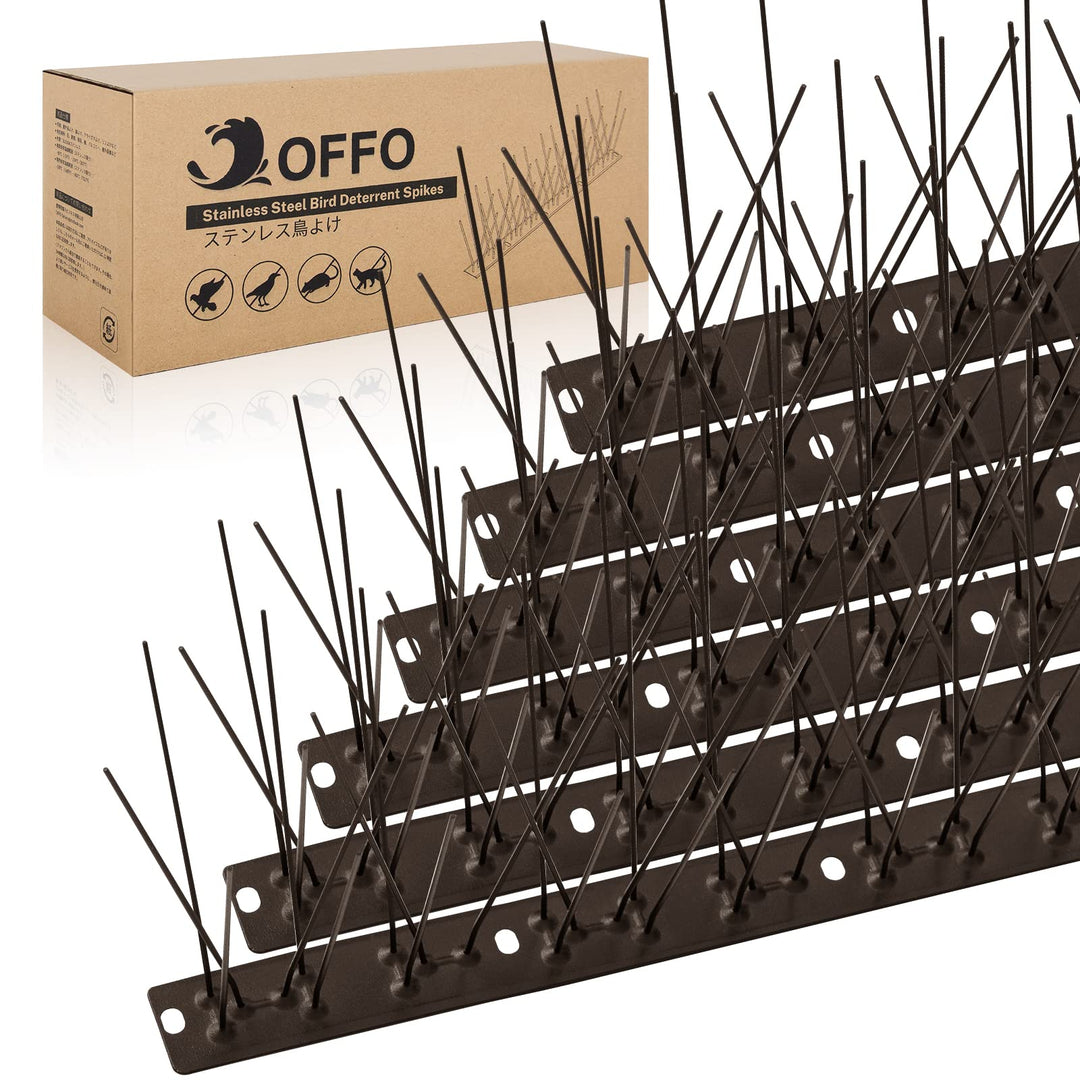 OFFO Vogelabwehr Spikes vormontiert für Dach und Fenster, langlebige Taubenabwehr Spikes für Krähen,