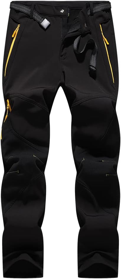 Tansozer Wanderhose Herren Outdoor Hose Männer Winddicht Gefüttert M Schwarz, M Schwarz