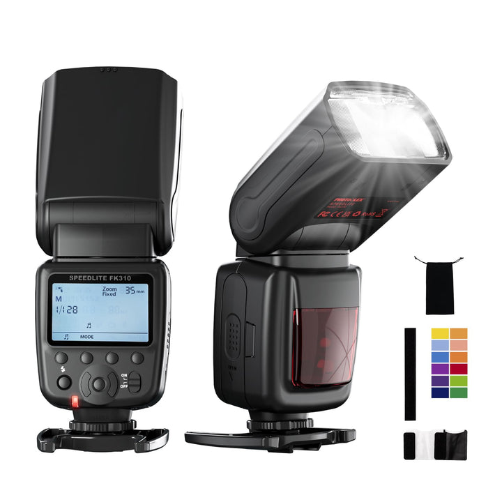PHOTOOLEX FK310 LCD Blitz Flash Speedlite für Canon Nikon Sony Panasonic Olympus Pentax Fujifilm Sig