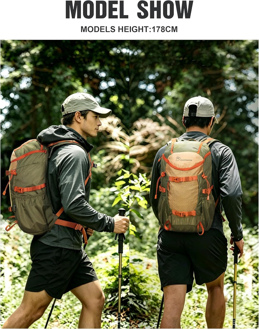 Mountaintop 20L Wanderrucksack Herren Damen Trekkingrucksack Reiserucksack Outdoor Rucksack Trekking