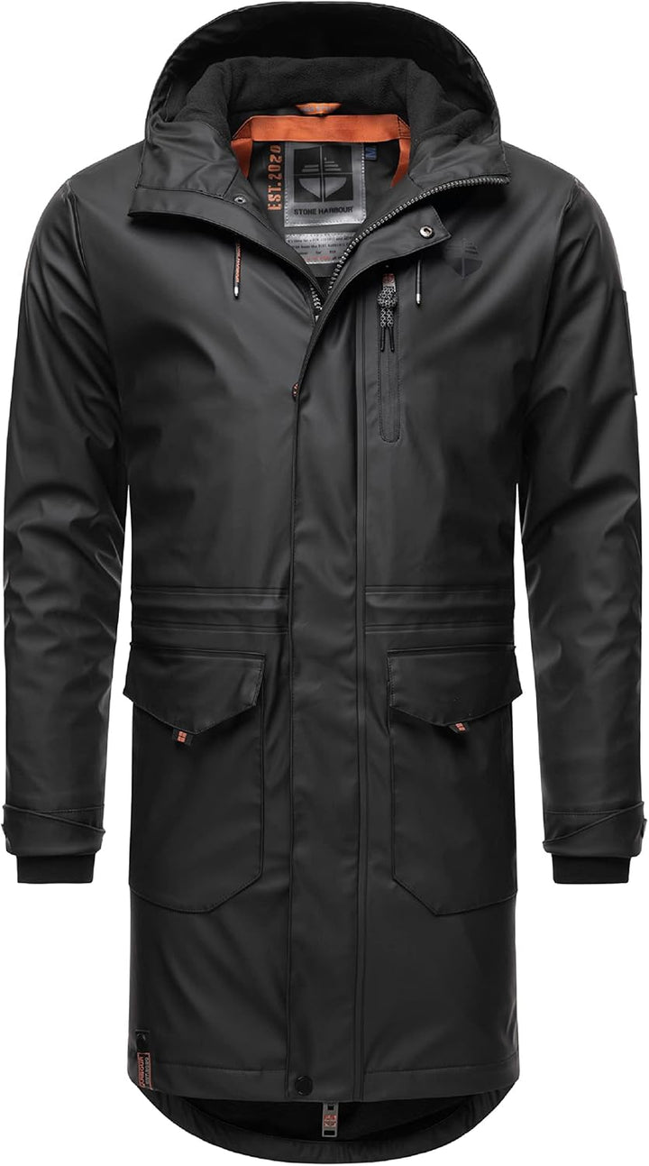 STONE HARBOUR Warmer Regenponcho gefütterter Regenmantel mit innenliegendem Tragegurt und geschweiss