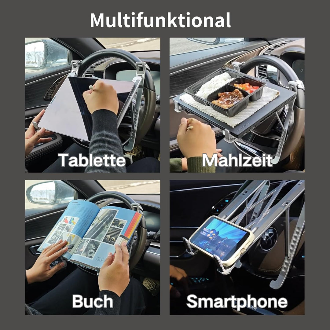 STEERTOP Laptop Ständer für Auto | Multifunktionale Auto Lenkrad Schreibtisch | Tablett Autotisch fü