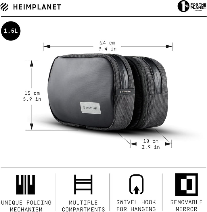 HEIMPLANET Original | HPT Carry Essentials - DOPP KIT Kulturtasche | Wasserfester Kulturbeutel aus r