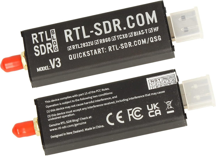 RTL-SDR Blog V3 USB SDR Empfänger Set mit R860/R820T2 Dongle und GSCAN II Scannerantenne 25–2000 MHz