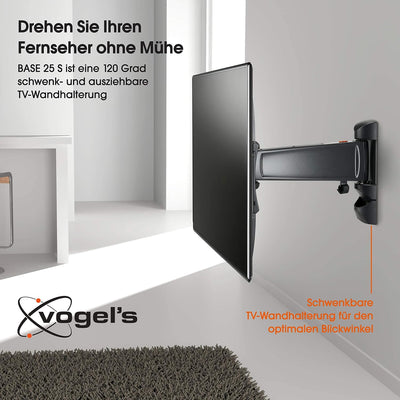 Vogel's BASE 25S schwenkbare TV Wandhalterung für 19-43 Zoll Fernseher, max. 20 kg, bis zu 120° Schw