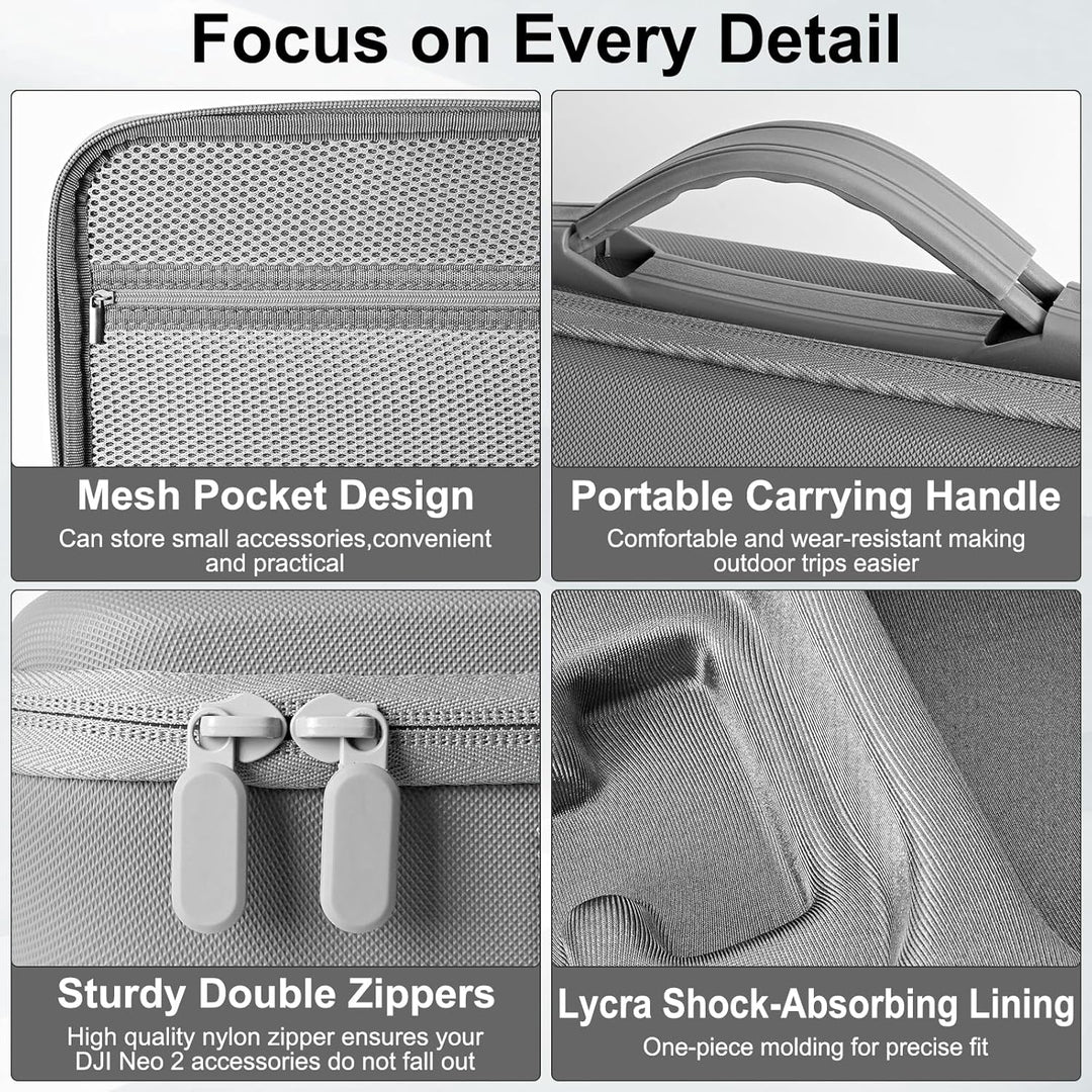 Tasche für DJI Neo 2 Case, Tragbar PU Case für DJI Neo 2 Fly More Combo Zubehör, Neo 2 Tasche, Reise