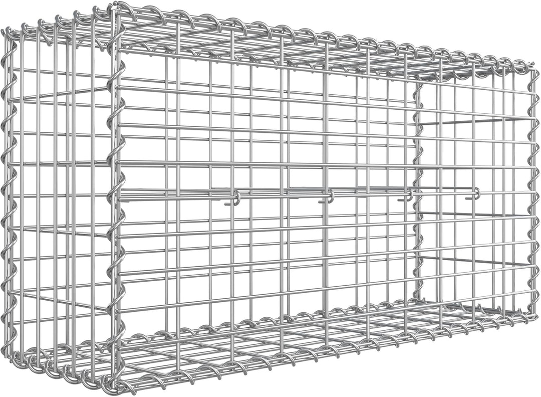 SONGMICS Gabionenkorb, Metall-Steinkorb mit 5 x 10 cm Maschenweite für Mauersteine, verzinkt, Steing
