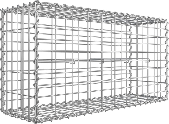 SONGMICS Gabionenkorb, Metall-Steinkorb mit 5 x 10 cm Maschenweite für Mauersteine, verzinkt, Steing