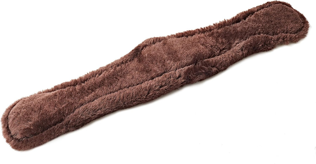 Engel Reitsport Lammfell Sattelgurt Dressur Kurzgurt Konturgurt E-Kontur Lammfell mocca Länge 28" 70