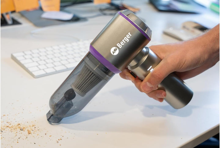 BERGER RoadDust Akku-Handstaubsauger | USB-C Mini-Sauger für Auto &amp; Camping