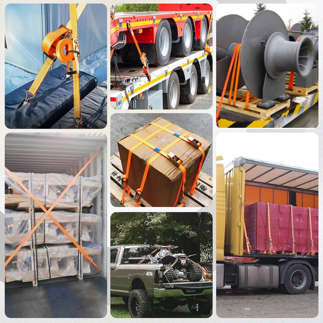 Spanngurte mit Ratsche 10 Stück 800 kg TÜV/GS Zertifiziert - 5m*25 mm 800 daN Zweiteilig Zurrgurte R