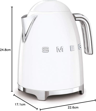 Smeg Elektrischer Wasserkocher KLF03WHEU, Edelstahl, 1.7 liters, Weiss, Weiss