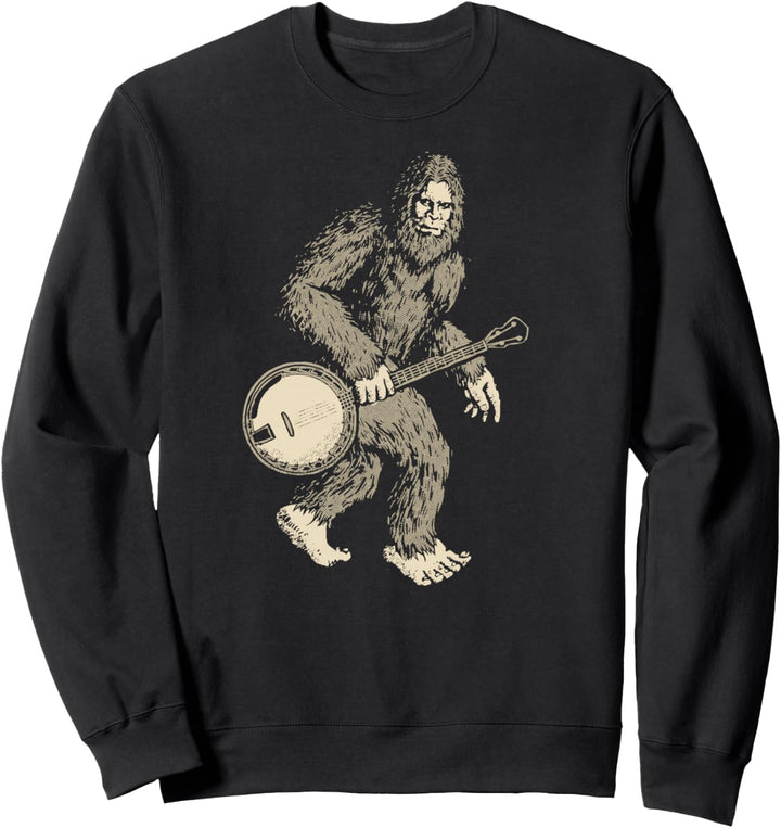 Grassquatch! Vintage Bigfoot & Bluegrass Banjo Music Sweatshirt