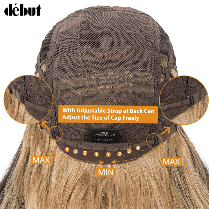 DÉBUT Lace Front Perücke Super lange gewellte Perücke für Damen 104 cm 280g Kunsthaar Hitzebeständig