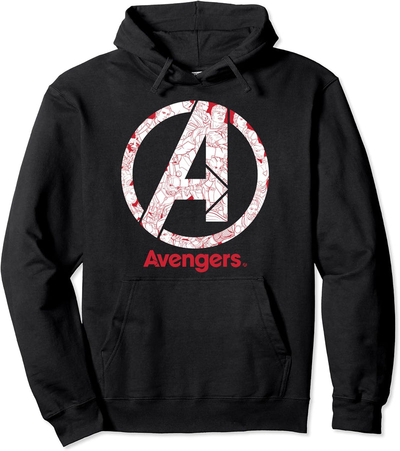 Marvel Avengers Line Art Logo Pullover Hoodie