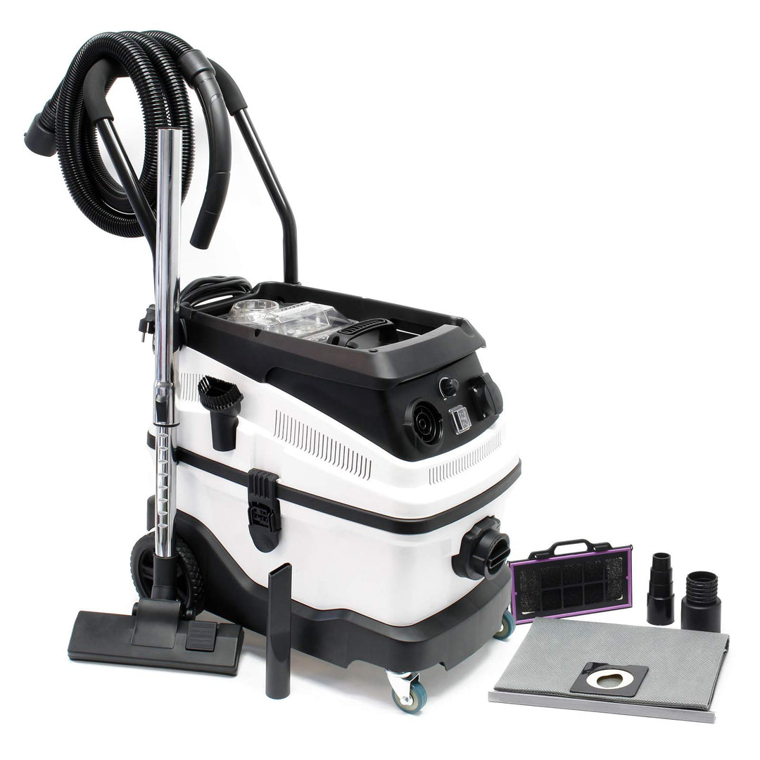 Wiltec Industriestaubsauger 1600 Watt & 30 Liter Behälter, Nass- und Trockensauger mit 3-Fach Filter